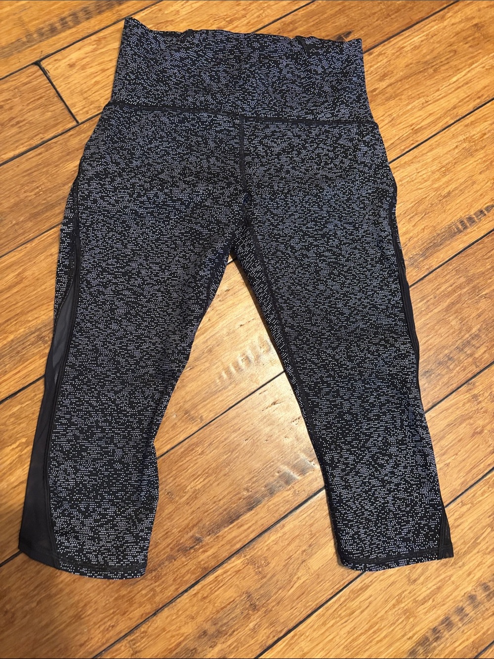 lululemon athletica Black Marled Capri Leggings